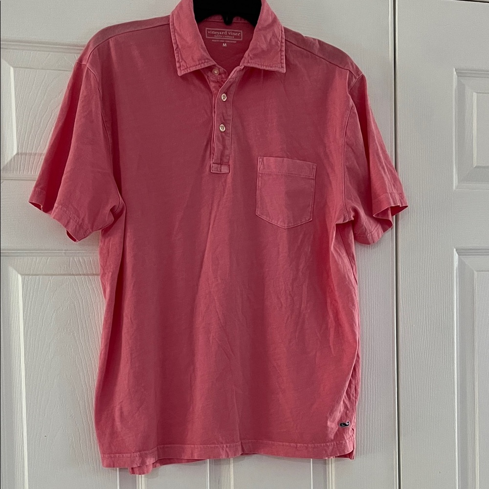Vineyard Vines Short-Sleeve Pocket Polo in Coral